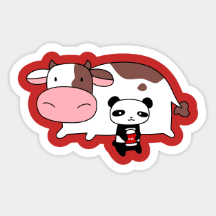 Cow and Milk Panda Sticker